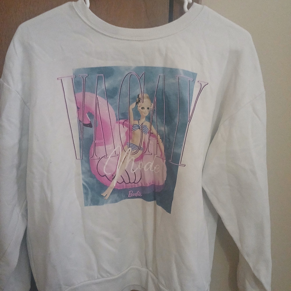 Barbie White Vacay Mode Sweatshirt